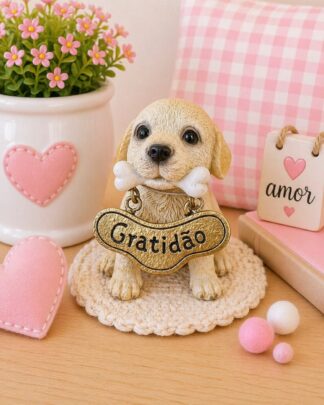 Cachorrinho com Plaquinha Gratidão