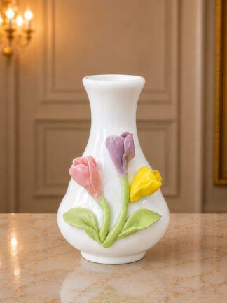 Vasinho liso flor tulipa rosa, amarela, roxa