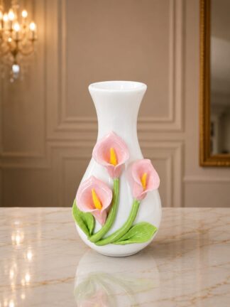 Vasinho liso flor flor copo de leite rosa